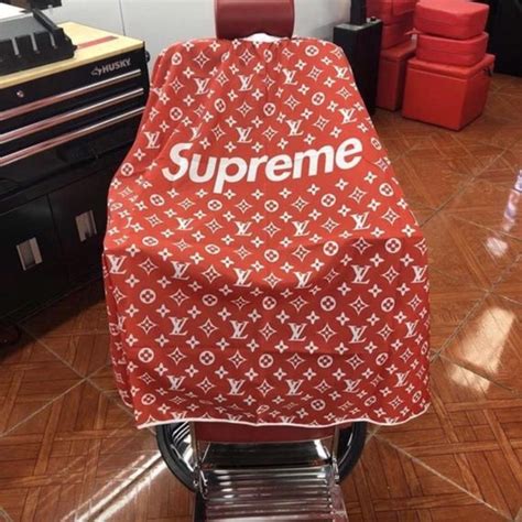 supreme x louis vuitton barber cape|louis Vuitton X supreme font.